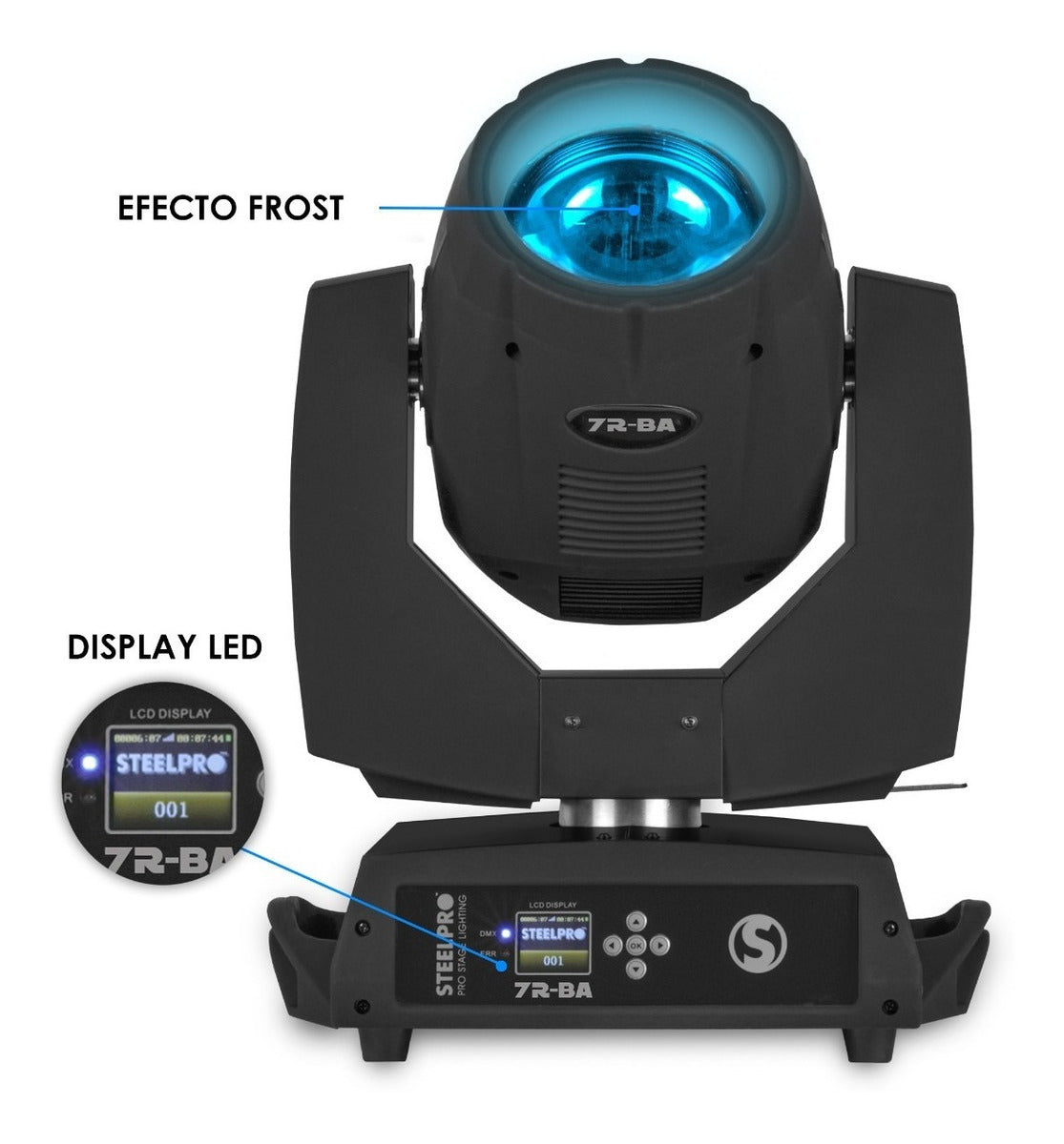 Kit De 2 Cabezas Móviles Beam 7r Frost 230w + Case- Steelpro