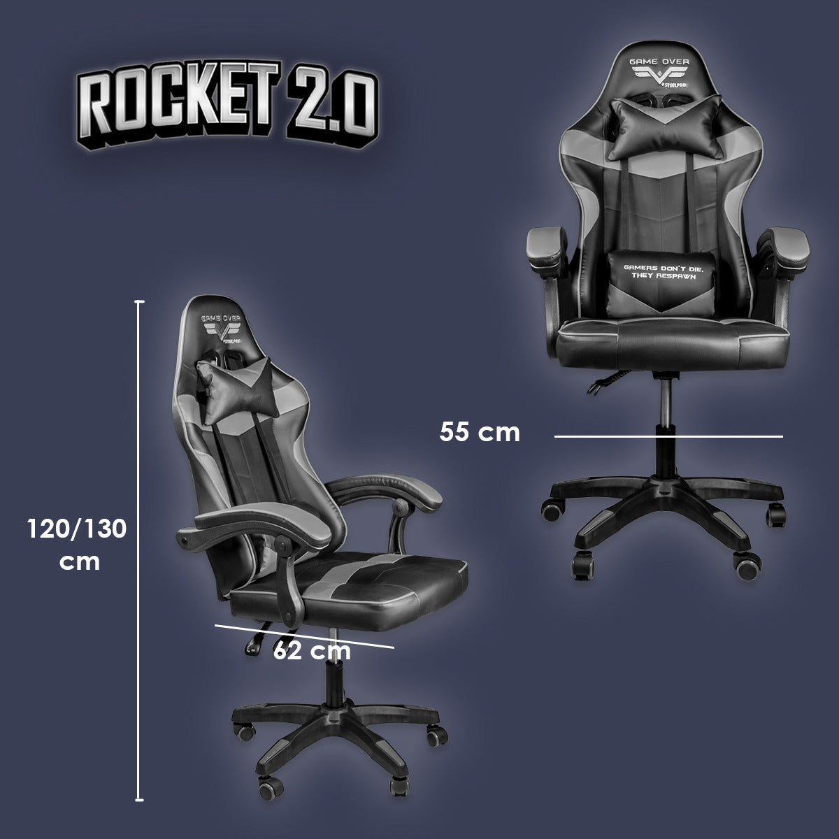 Silla Gamer Ergonómica Reclinable Rocket Game By Steelpro