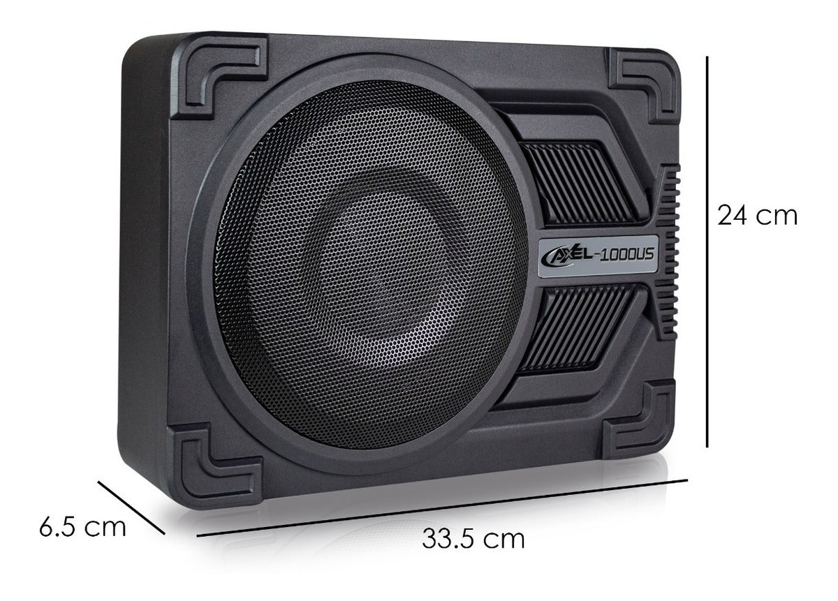 Subwoofer Amplificado 10' Axel By Steelpro + Kit De Cables