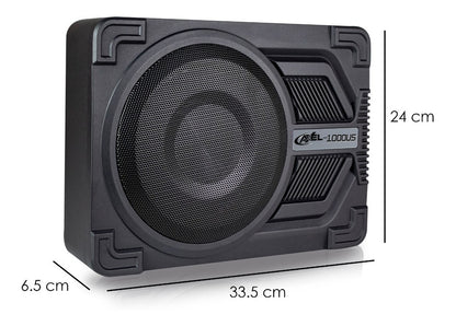 Subwoofer Amplificado 10' Axel By Steelpro + Kit De Cables