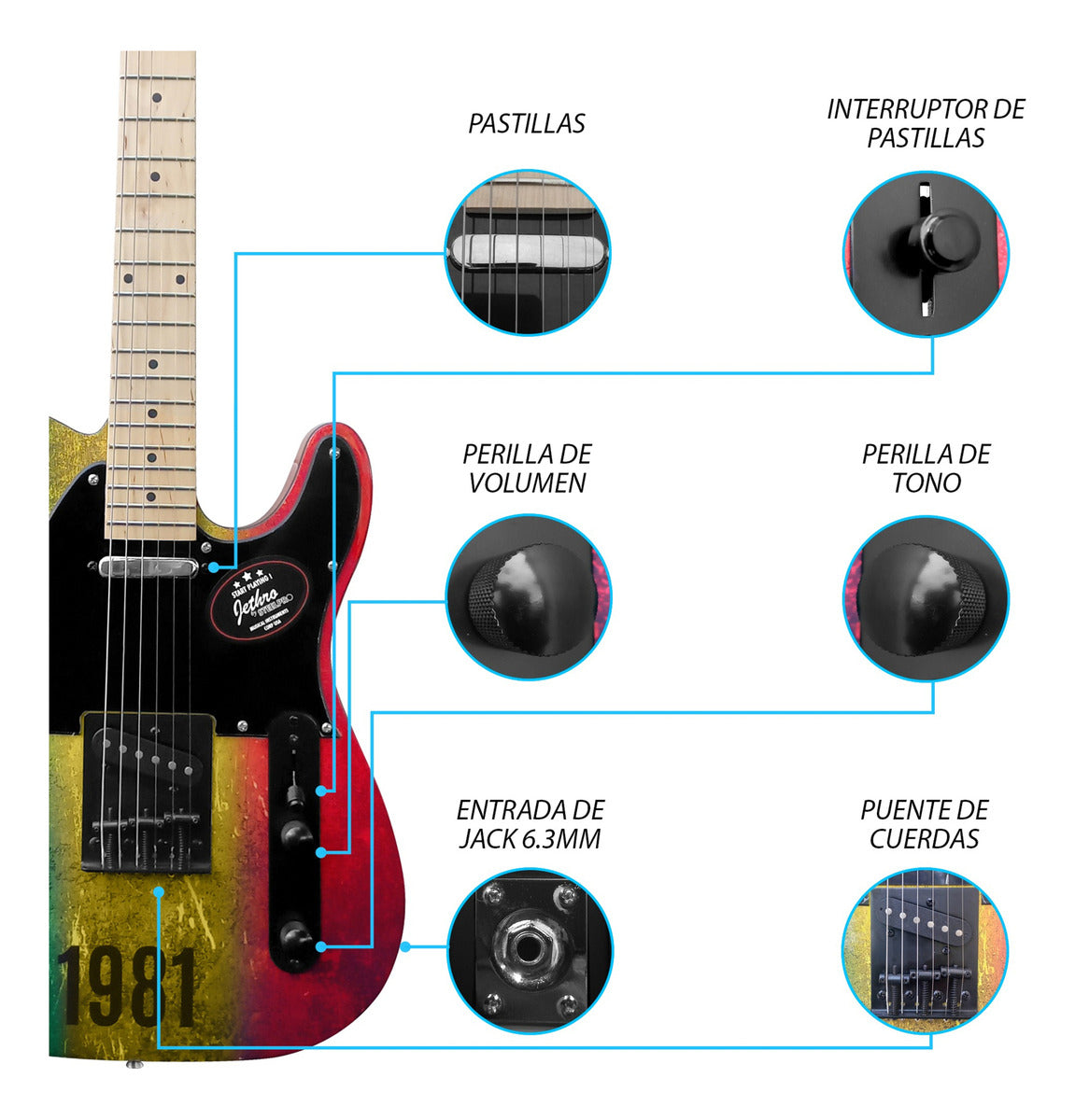 Guitarra Electrica Series Jethro By Steelpro 074-lx