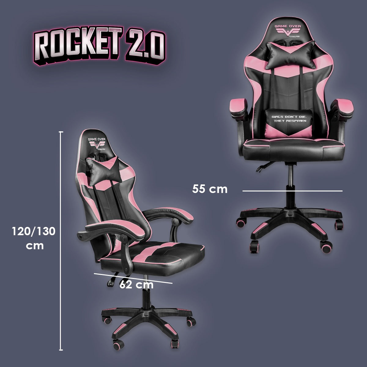 Silla Gamer Ergonómica Reclinable Rocket Game By Steelpro
