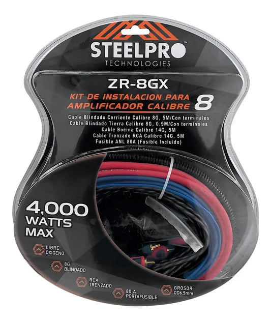 Kit De Instalación Para Amplificador Calibre 8 Steelpro subwoofer Auto Camioneta o bocinas
