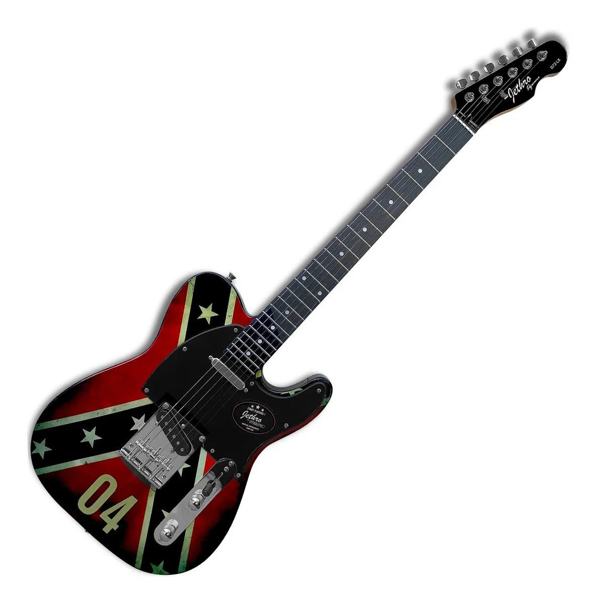 Guitarra Electrica Series Jethro By Steelpro 072lx Color CONFEDERATE FLAG Material del diapasón negro laminado Orientación de la mano Diestro.