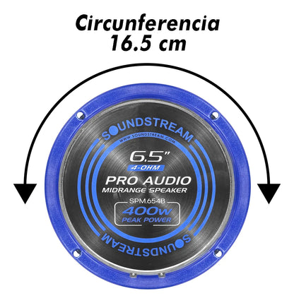 Par De Medio Rango Bala Open Show 6.5 Spm.654b Soundstream Azul