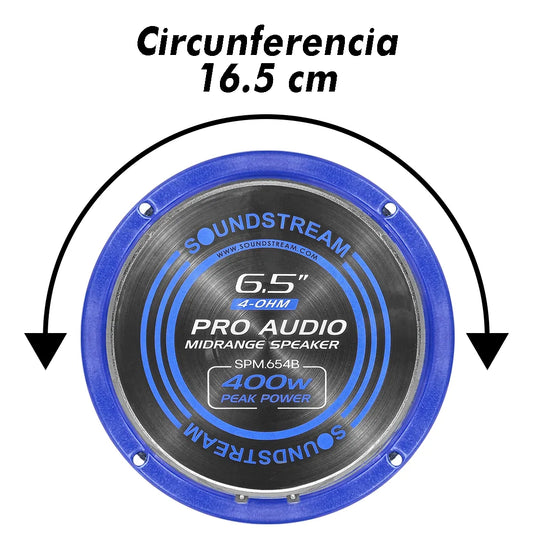 Par De Medio Rango Bala Open Show 6.5 Spm.654b Soundstream Azul
