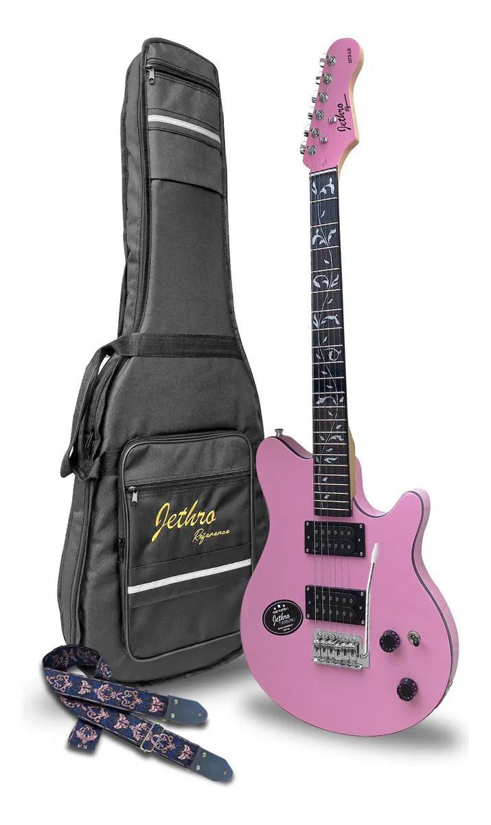 Guitarra Electrica Series Jethro By Steelpro 073-lx Color PINK BINDING BLACK Orientación de la mano Diestro