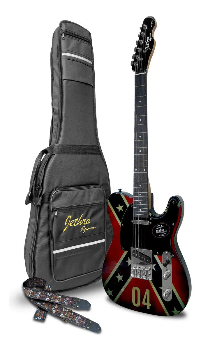 Guitarra Electrica Series Jethro By Steelpro 072lx Color CONFEDERATE FLAG Material del diapasón negro laminado Orientación de la mano Diestro.