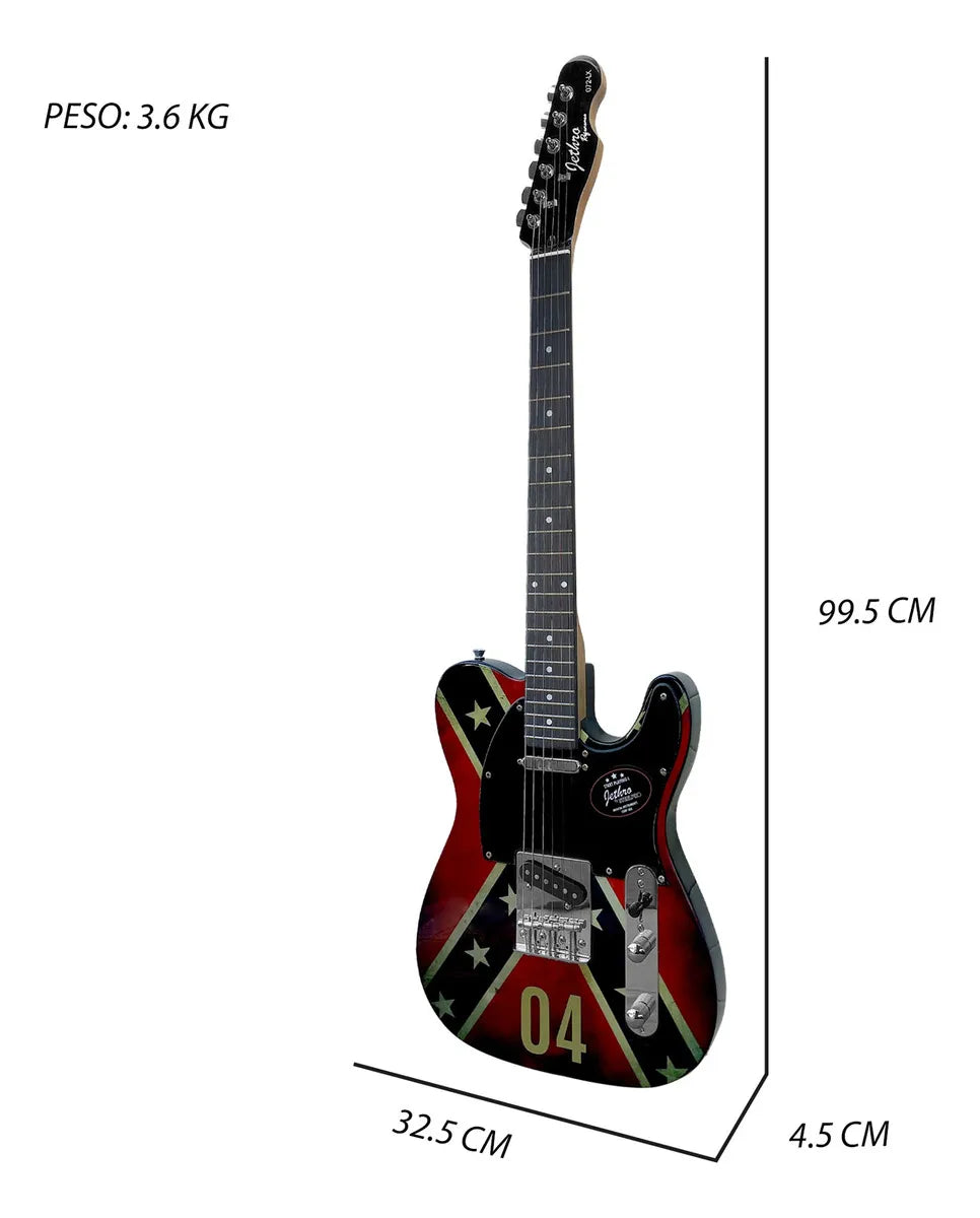 Guitarra Electrica Series Jethro By Steelpro 072lx Color CONFEDERATE FLAG Material del diapasón negro laminado Orientación de la mano Diestro.