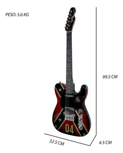 Guitarra Electrica Series Jethro By Steelpro 072lx Color CONFEDERATE FLAG Material del diapasón negro laminado Orientación de la mano Diestro.