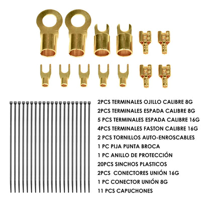 Kit De Instalación Para Amplificador Calibre 8 Steelpro subwoofer Auto Camioneta o bocinas