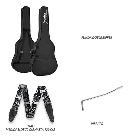 Paquete Guitarra Electrica Jethro Series By Steelpro 044 Color Verde Oscuro Diapasón de Álamo Negro para Diestro