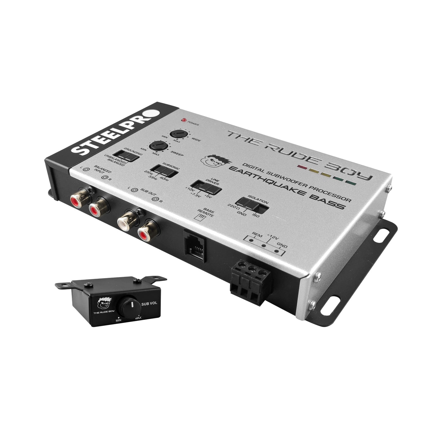 EARTHQUAKE BASS Epicentro Procesador De Bajos Line Driver 10v The Rude Boy by Steelpro