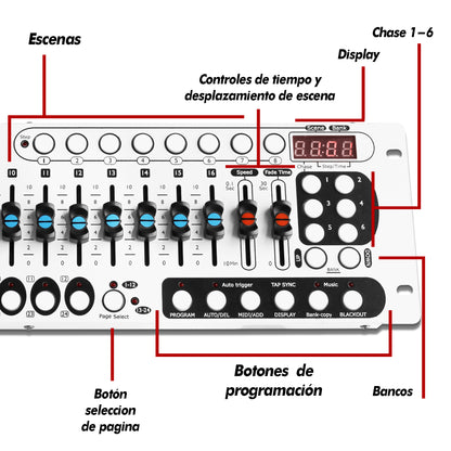 Controlador Dj Dmx 384 Canales Electra 384 By Steelpro Color Negro