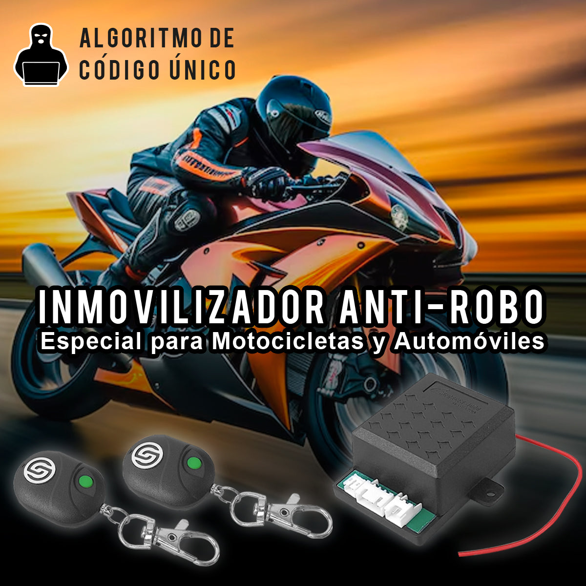 ENFORCER-1000 Inmovilizador Antirrobo Para Auto Moto Control Remoto Sistema Seguridad Bloqueo Encendido Código Único Steelpro