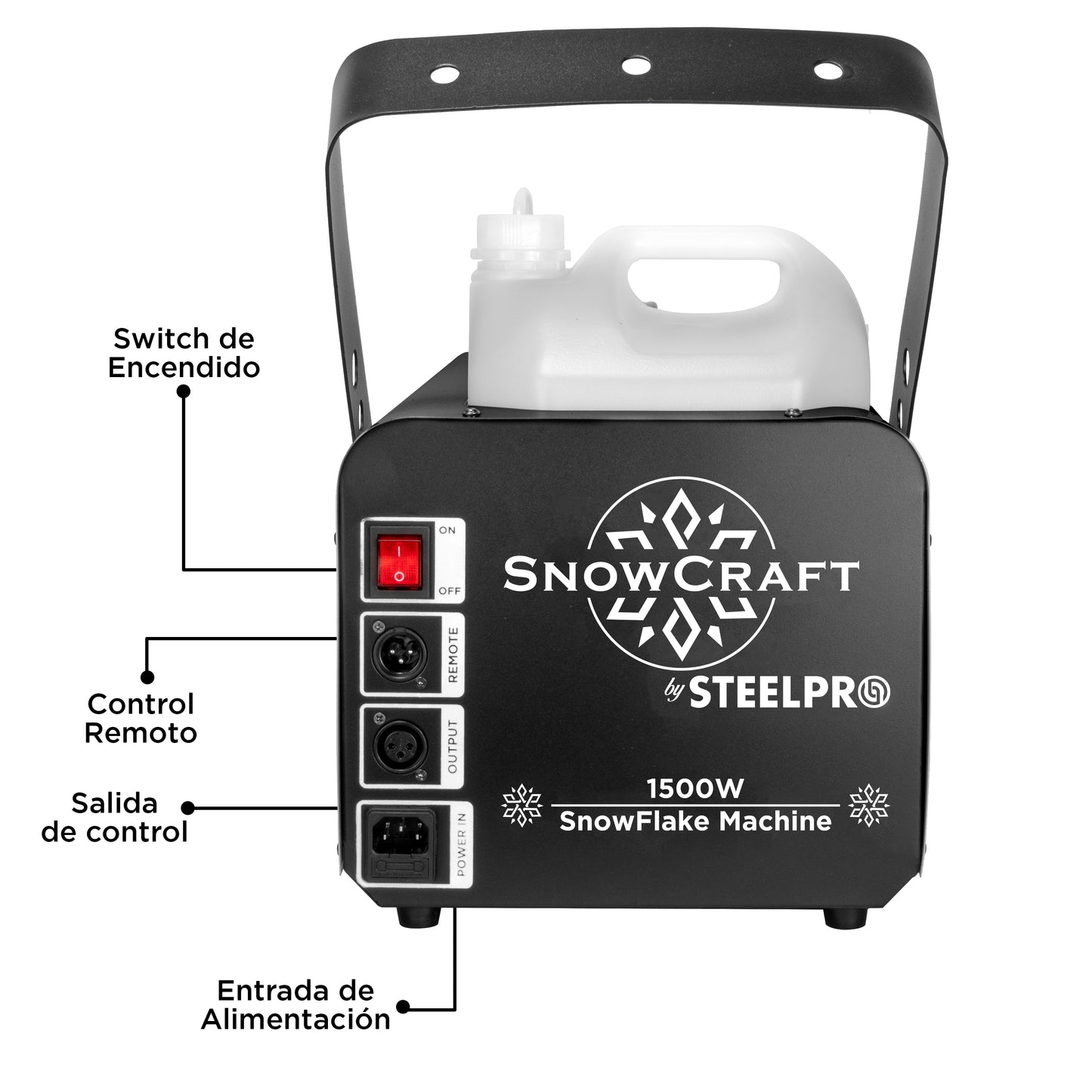 Maquina De Nieve Artificial 1500w,cntrl Inalámbrico,steelpro