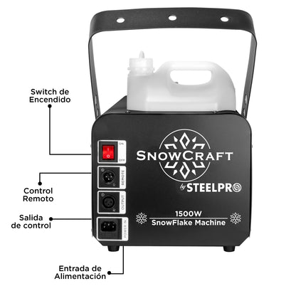Maquina De Nieve Artificial 1500w,cntrl Inalámbrico,steelpro