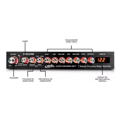 Ecualizador Pre-amp 7 Bandas+sub Bluetooth Axel By Steelpro