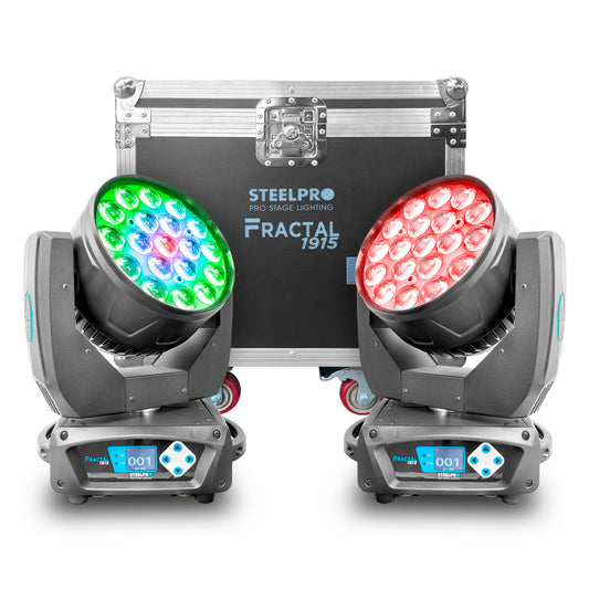 Case Cabezas Robóticas Led 19x15w Rgbw Efecto Wash Steelpro
