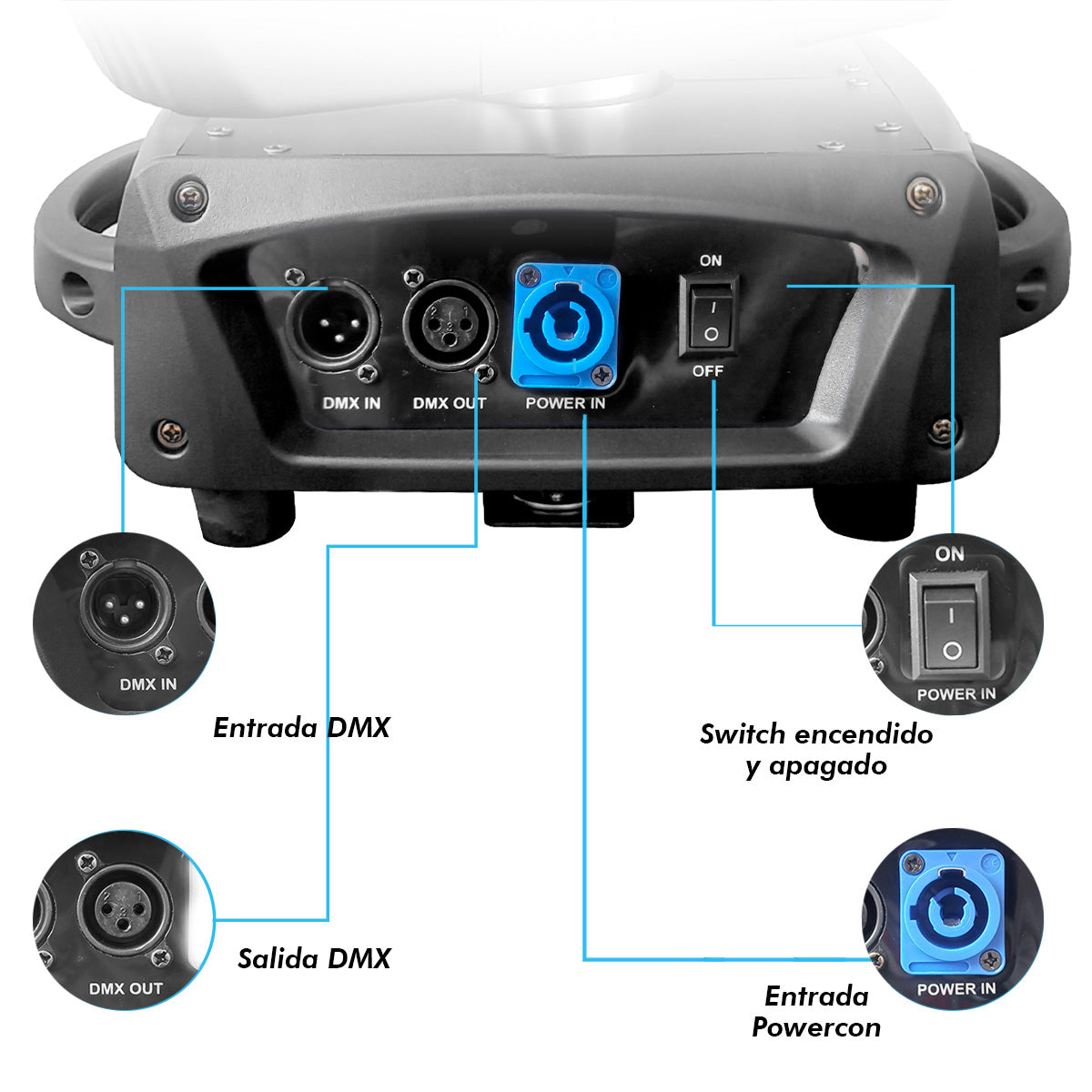 Case Cabezas Robóticas Led 19x15w Rgbw Efecto Wash Steelpro