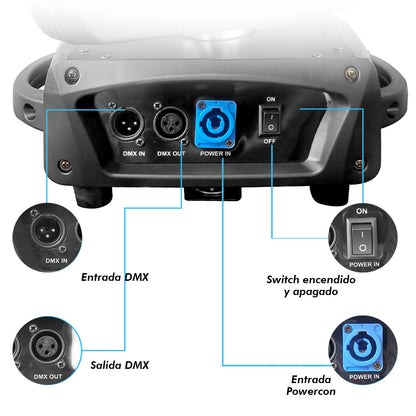 Case Cabezas Robóticas Led 19x15w Rgbw Efecto Wash Steelpro