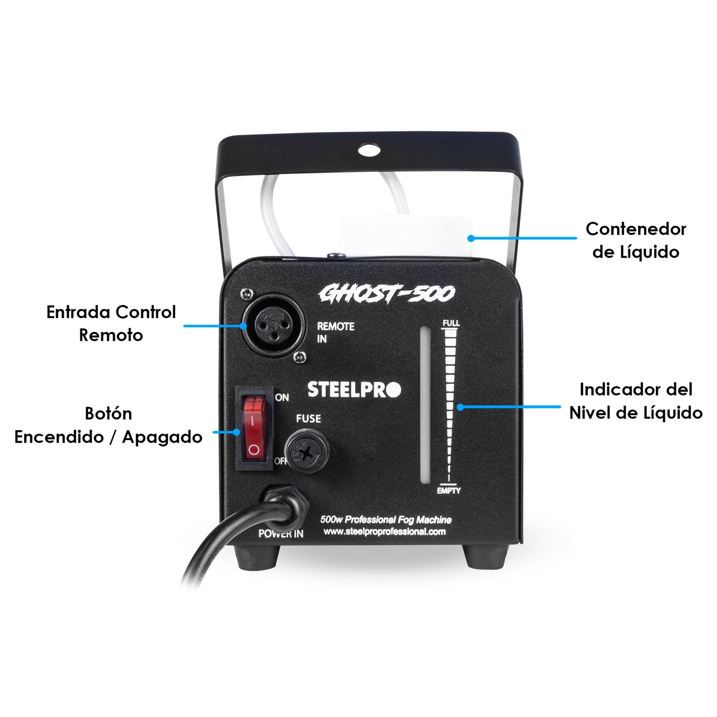 Camara De Humo 500w Alambrica Y Inalambrica C/leds Color Negro