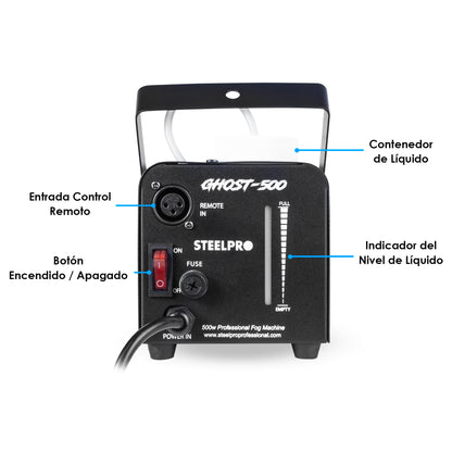 Camara De Humo 500w Alambrica Y Inalambrica C/leds Color Negro