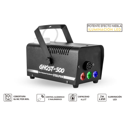 Camara De Humo 500w Alambrica Y Inalambrica C/leds Color Negro