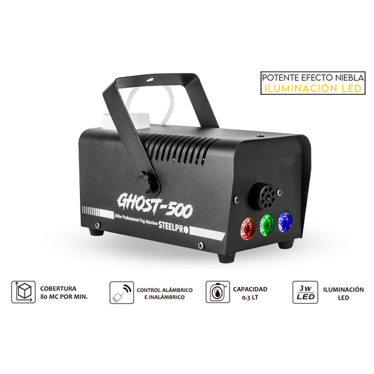 Camara De Humo 500w Alambrica Y Inalambrica C/leds Color Negro