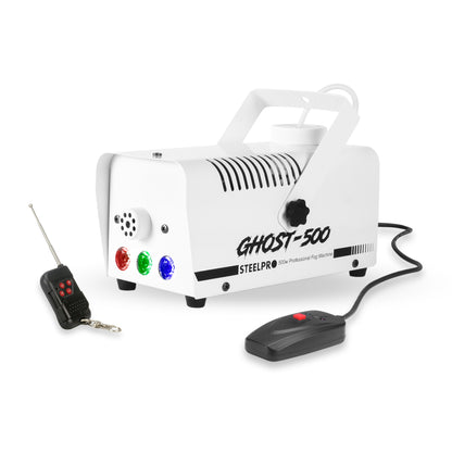 Maquina De Humo 500w Alambrica/inalambrica C/leds Steelpro Color Blanco