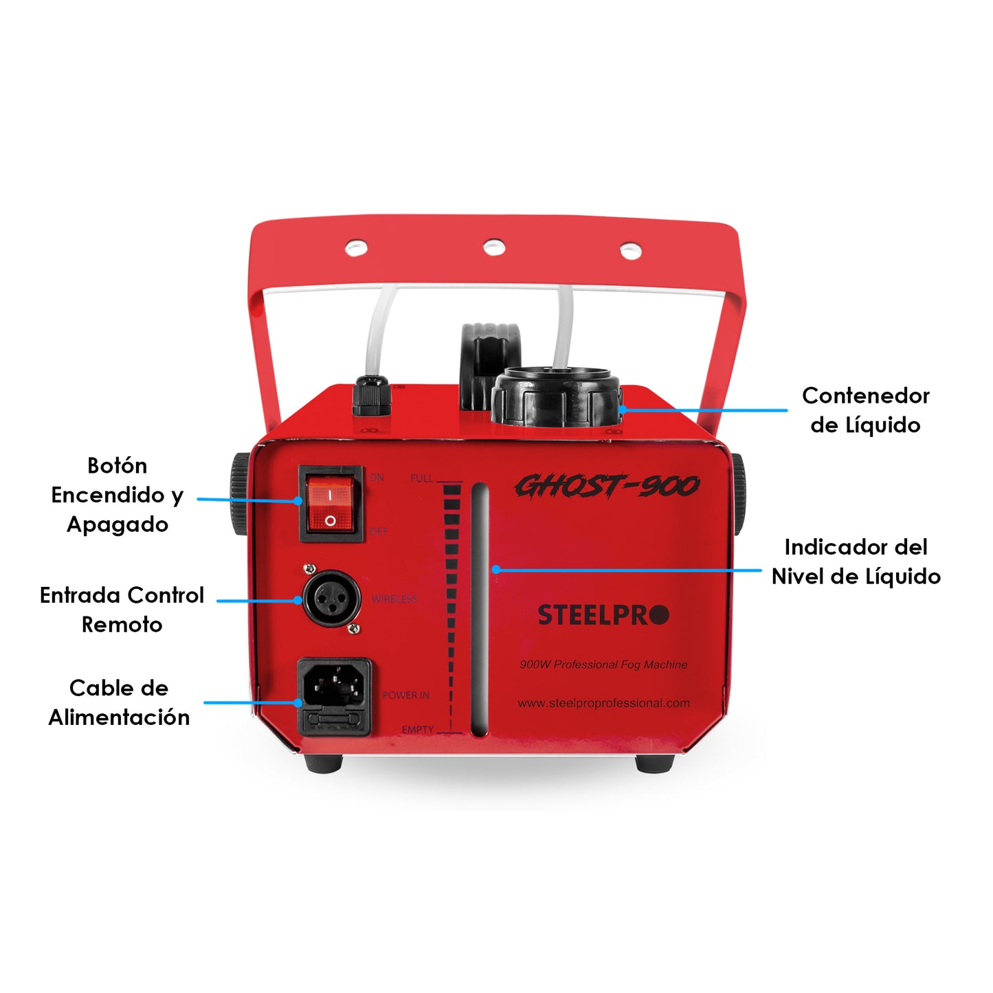Camara De Humo 900w Steelpro Color Rojo