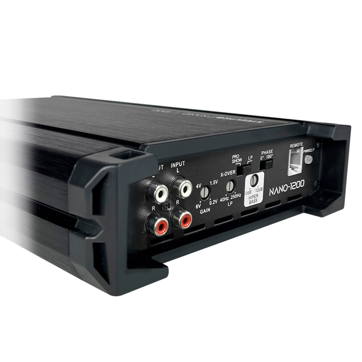 Amplificador  Nano 1200  Steelpro para Subwoofer  Monoblock Bass 1200W MAX 2  Ohm estable Alto Rendimiento Open Show, Crossover LPF/FULL, Bass Boost 12 dB, Fase Variable, Control de Bajos