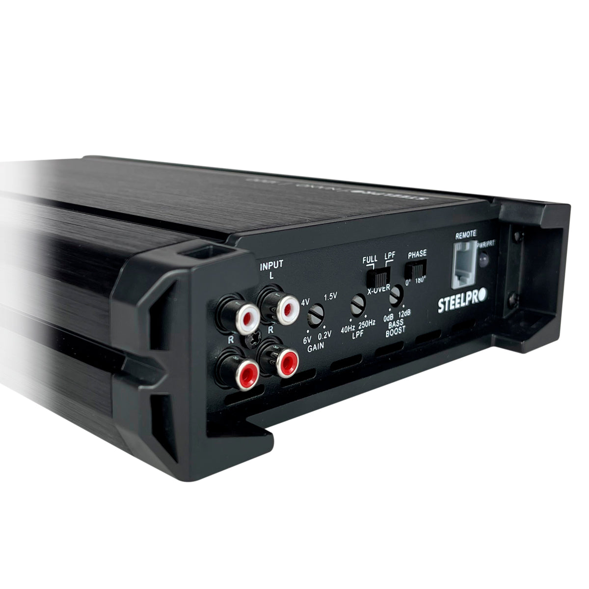 Amplificador Nano 2000 Clase D Steelpro para Subwoofer Monoblock Bass 2000W MAX 1 Ohm estable Alto Rendimiento Open Show, LPF, Bass Boost 12 dB,Filtro Subsonico, Fase Variable, Control de Bajos