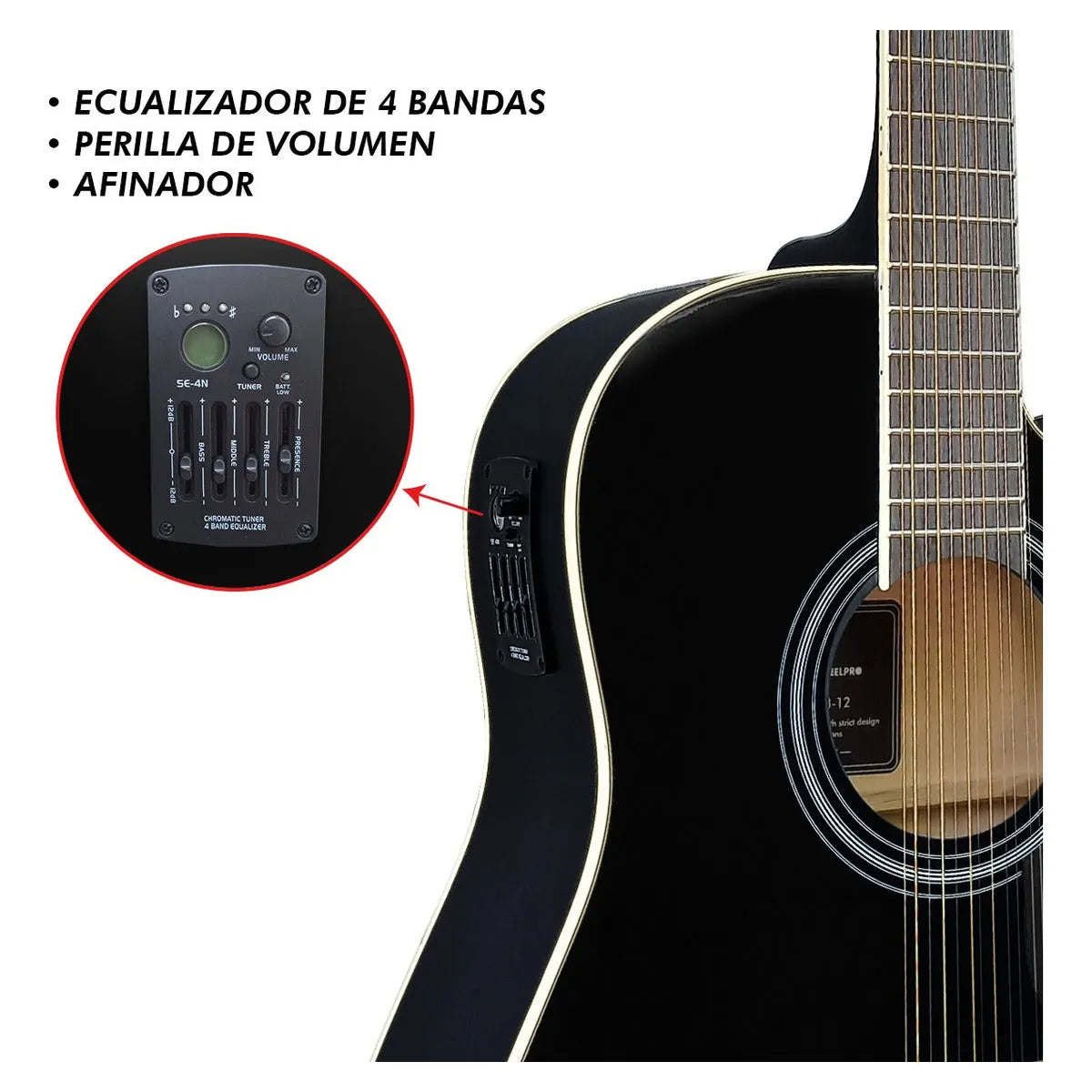 Guitarra Electroacústica Docerola Bridge Doc Kz7712 Steelpro