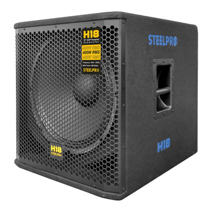 Bajo Amplificado Steelpro Hercules 18 DSP Integrado 400W RMS / 800W MAX