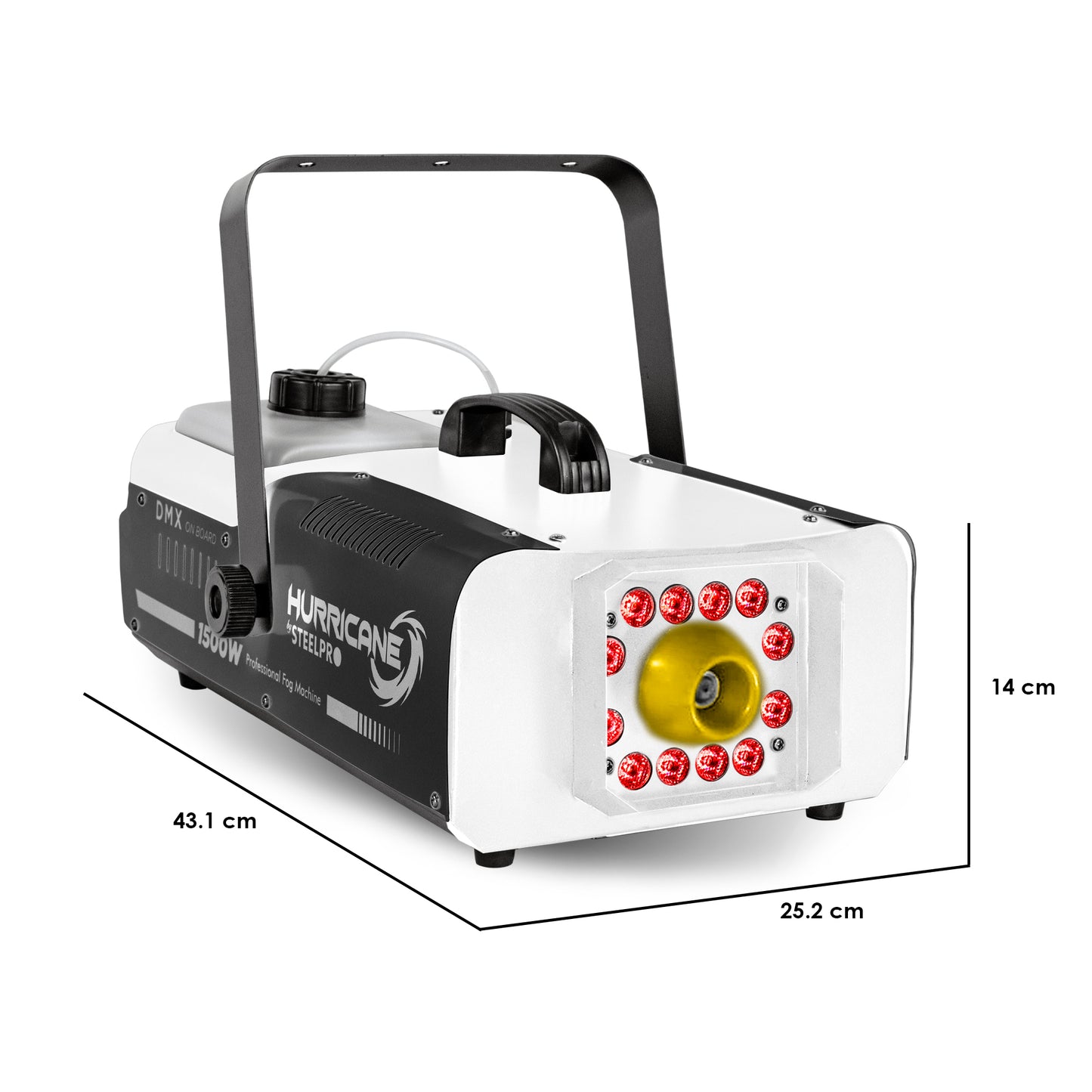 Maquina De Humo 1500w Control Inalámbrico Steelpro Hurricane Color Negro