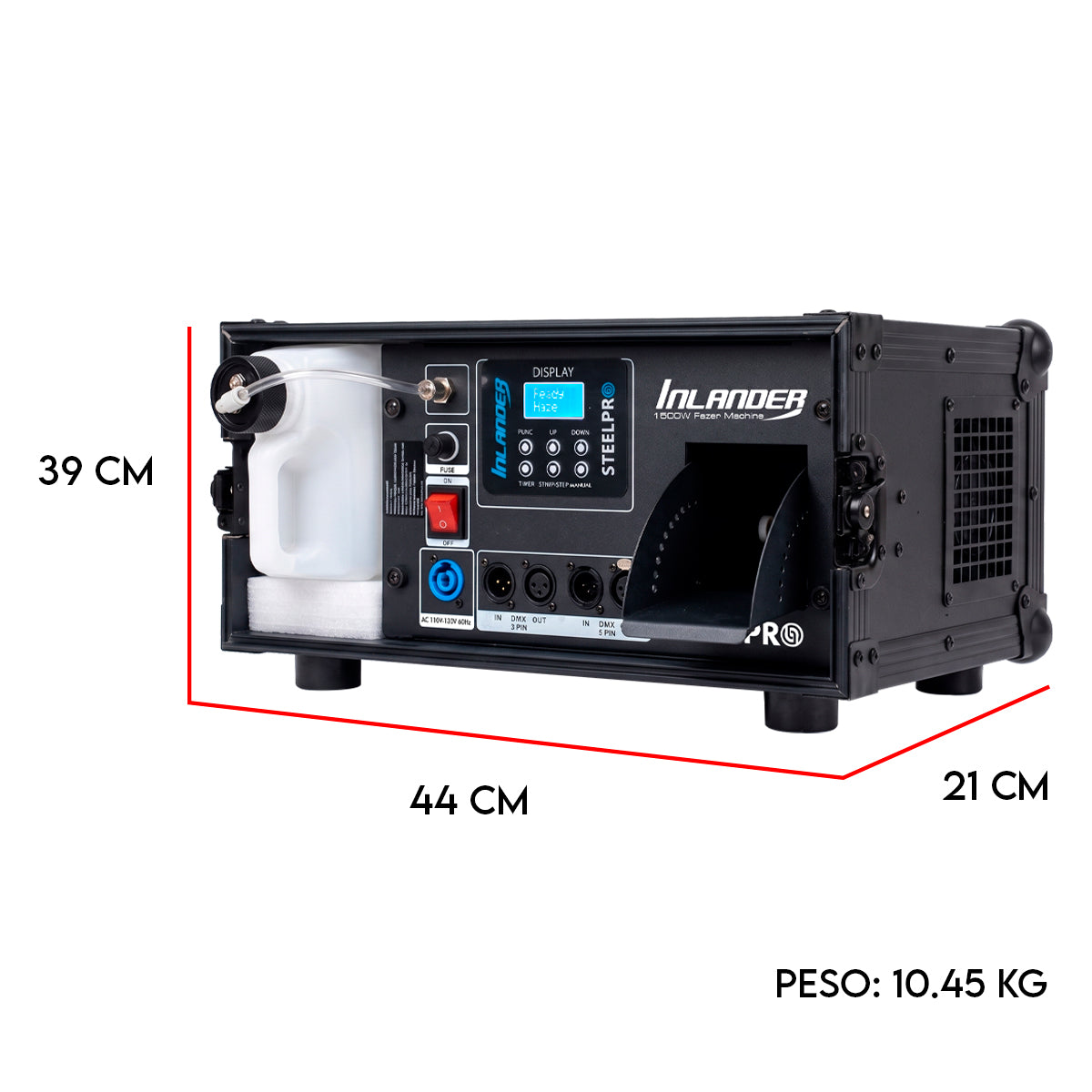 INLANDER Máquina Profesional De Humo Tipo Fazer Dmx 1500w Steelpro