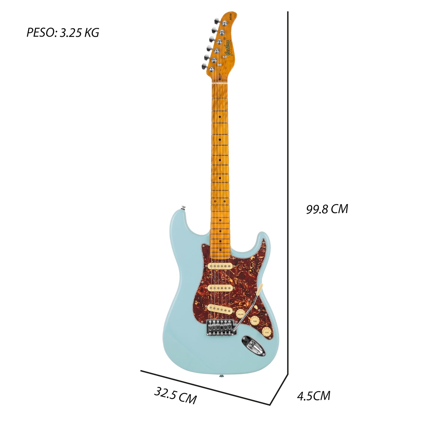 JMB103 The Viper Kit Guitarra Eléctrica Beachside Con Amplificador 20W y Cable Para Diestros Jethro Master Built