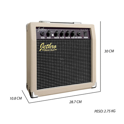 JMB110 Baby Blue Kit Guitarra Eléctrica Soft Blue Con Amplificador 20W y Cable Para Diestros Jethro Master Built