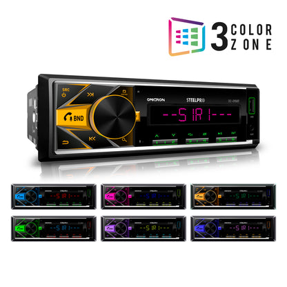 Autoestéreo 1 Din Steelpro OC-015BT Bluetooth 100W x4 USB FM RCA Subwoofer Carátula Desmontable