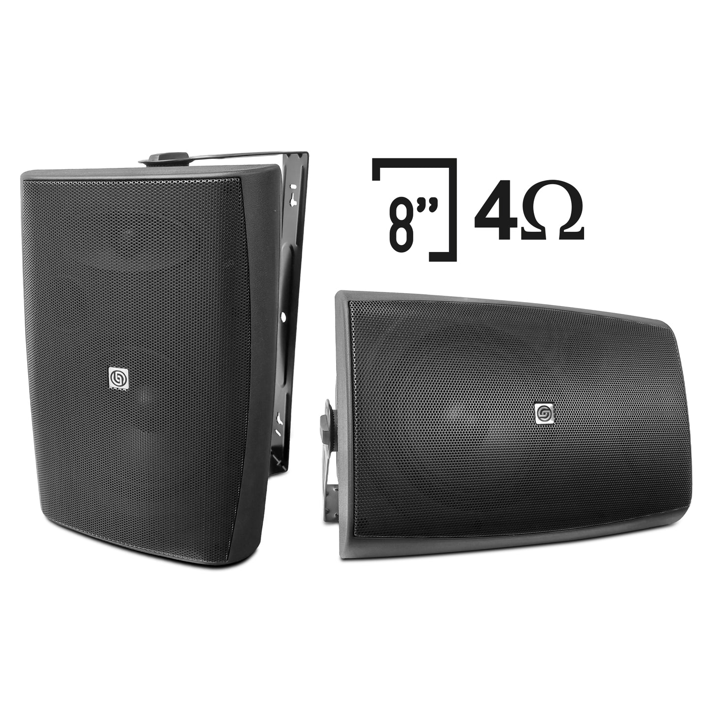 AB125-W80X4-KB Kit Amplificador 500W con 4 Bocinas 8" Negras Casa Negocio Steelpro