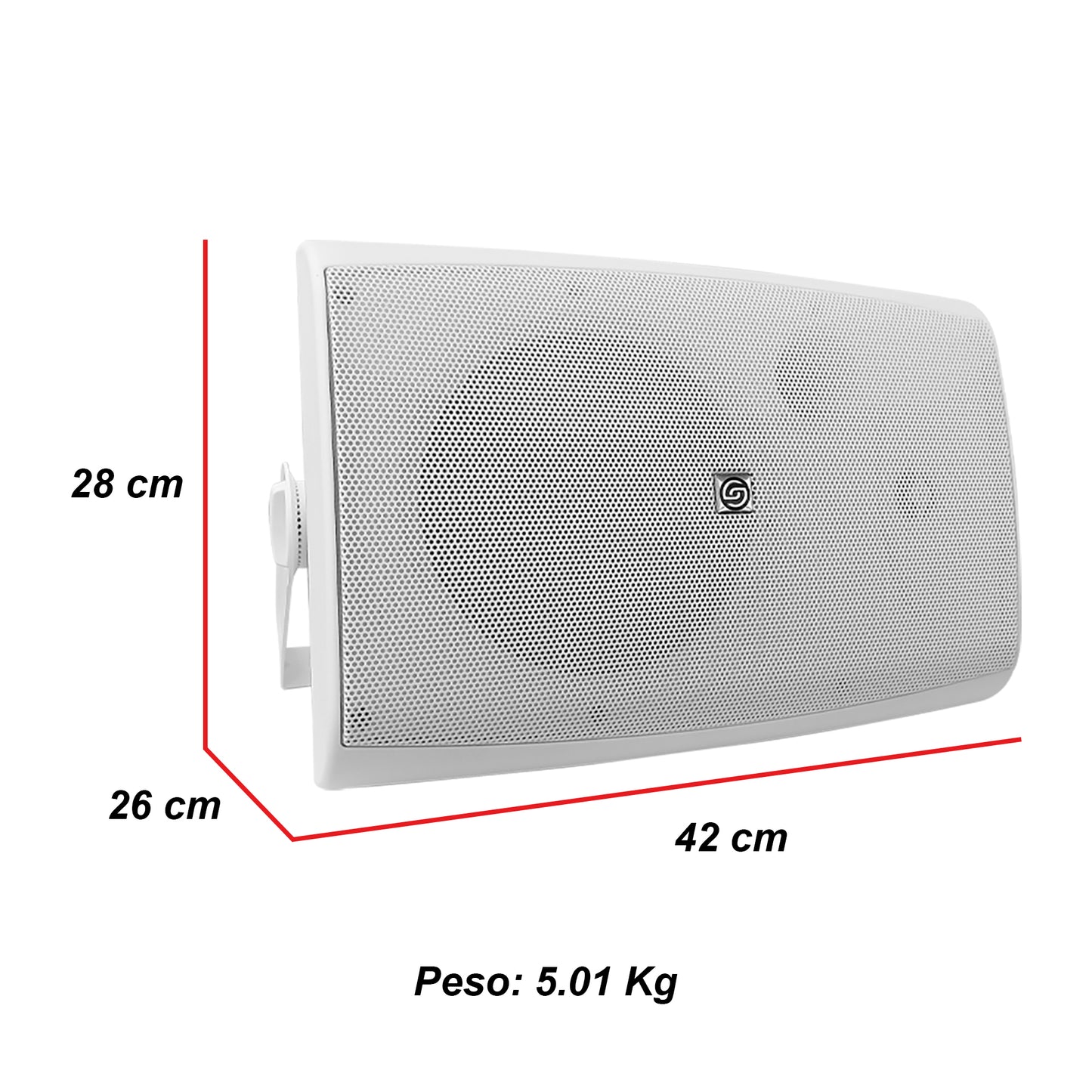 AB125-W80X4-KW Kit Amplificador 500W con 4 Bocinas 8" Blancas Casa Negocio Steelpro