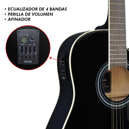 KZ-77-12 Guitarra Electroacústica Docerola Bridge Doctor Kenzo by Steelpro