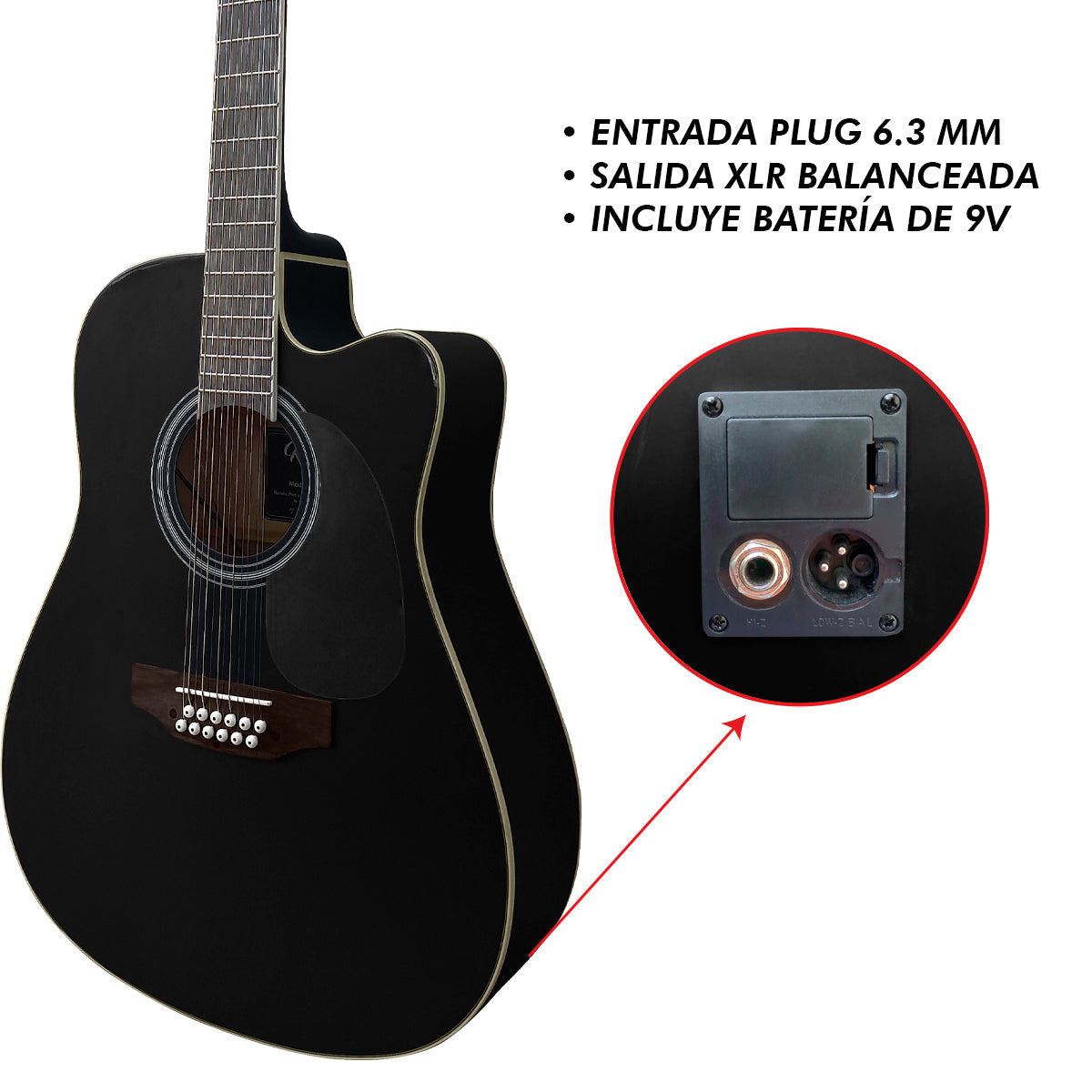 KZ-77-12 Guitarra Electroacústica Docerola Bridge Doctor Kenzo by Steelpro