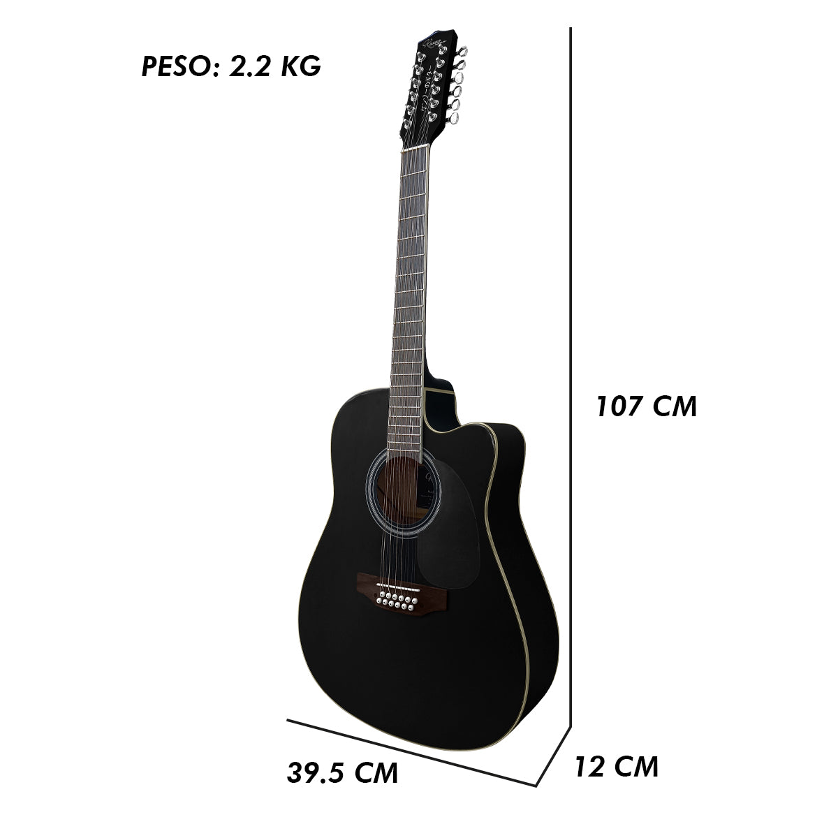 KZ-77-12 Guitarra Electroacústica Docerola Bridge Doctor Kenzo by Steelpro