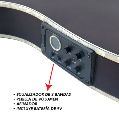 Guitarra Electroacústica 6 Cuerdas  Kz-ns-6 By Steelpro
