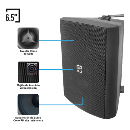 Kit Amplificador Bt 300w 4 Bafles Ambiental 6.5 By Steelpro