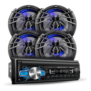 Kit Autoestereo Bluetooth 1 Din Y 4 Bocinas 6.5 Soundstream