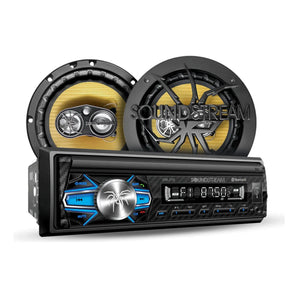Kit Autoestereo Bluetooth 1 Din Y Bocinas 6.5 Soundstream