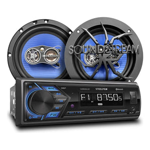 Kit Autoestereo Bluetooth 1 Din Y Bocinas 6.5 Soundstream